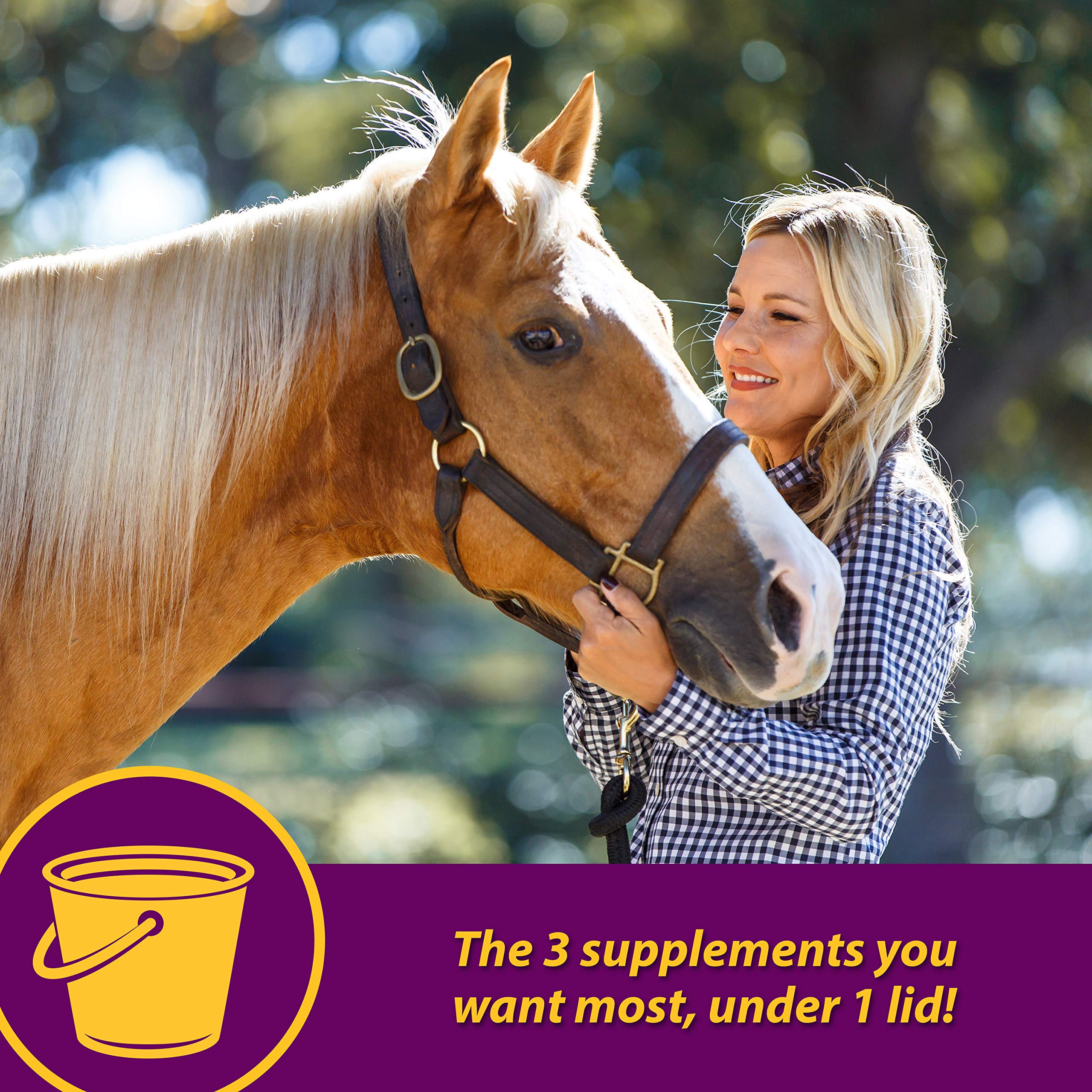 Farnam Horse Health Joint Combo Hoof & Coat Supplement - 3-in-1 Formula for Joint, Hoof & Coat Care - 8 lb (64 Day Supply) - Ideal for Performance Horses, Senior Horses & Everyday Equine Wellness