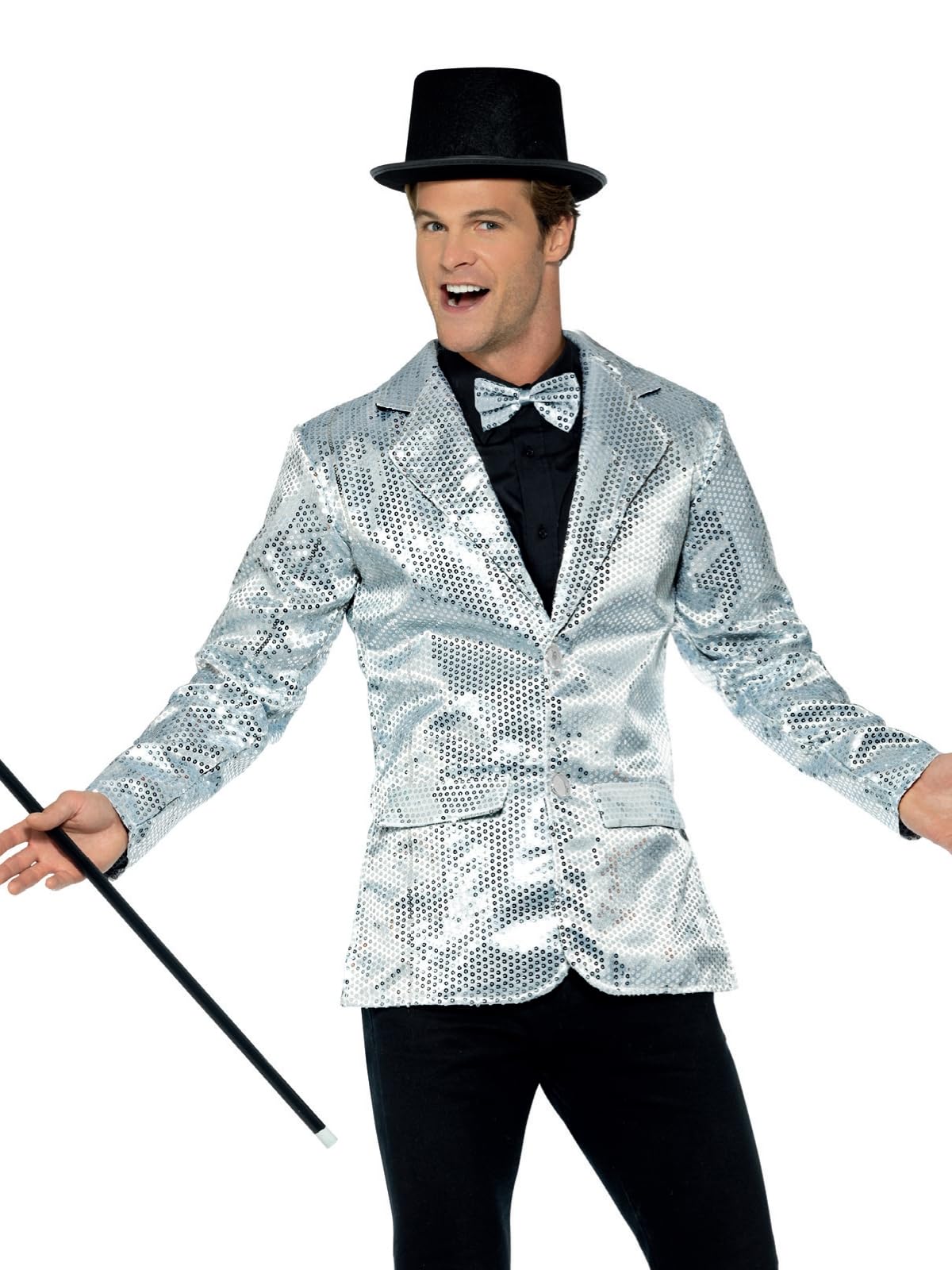 Smiffys Men's Sequin Jacket - Glamorous Disco Party Blazer for Men | Perfect for Halloween, Costume Parties & Stage Performances