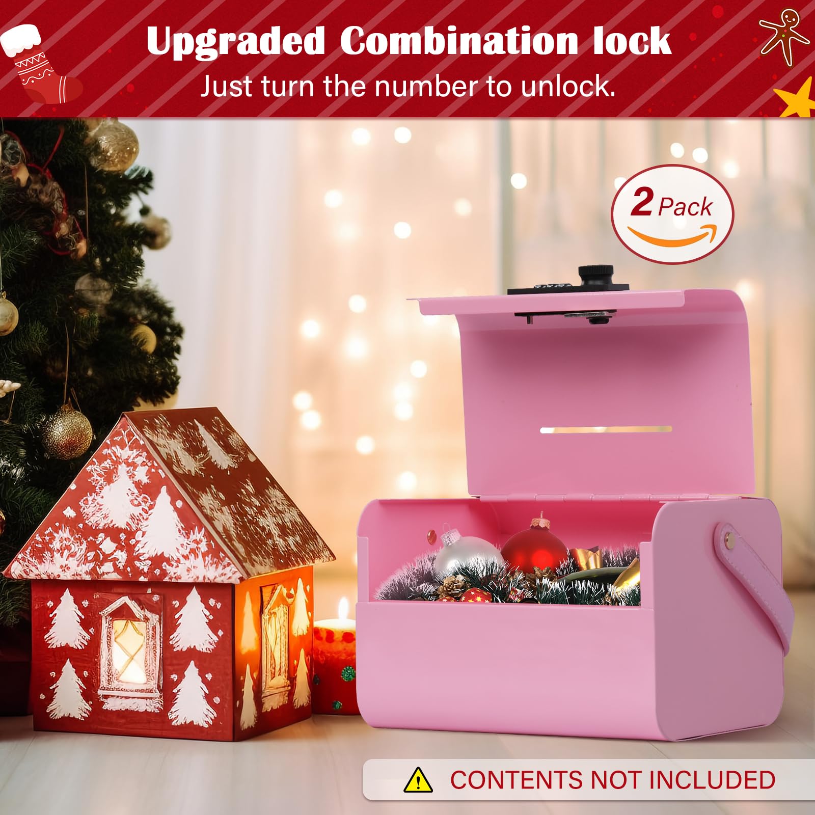 GOLDENKEY Kids Money Bank with Lock & Coin Slot - Durable Metal Cash Box for Boys & Girls, Includes 2 Stickers - Perfect Birthday Gift & Portable Safe Lock Box for Saving Money - Ideal for Allowance, Piggy Bank Replacement & Teaching Kids Financial Responsibility