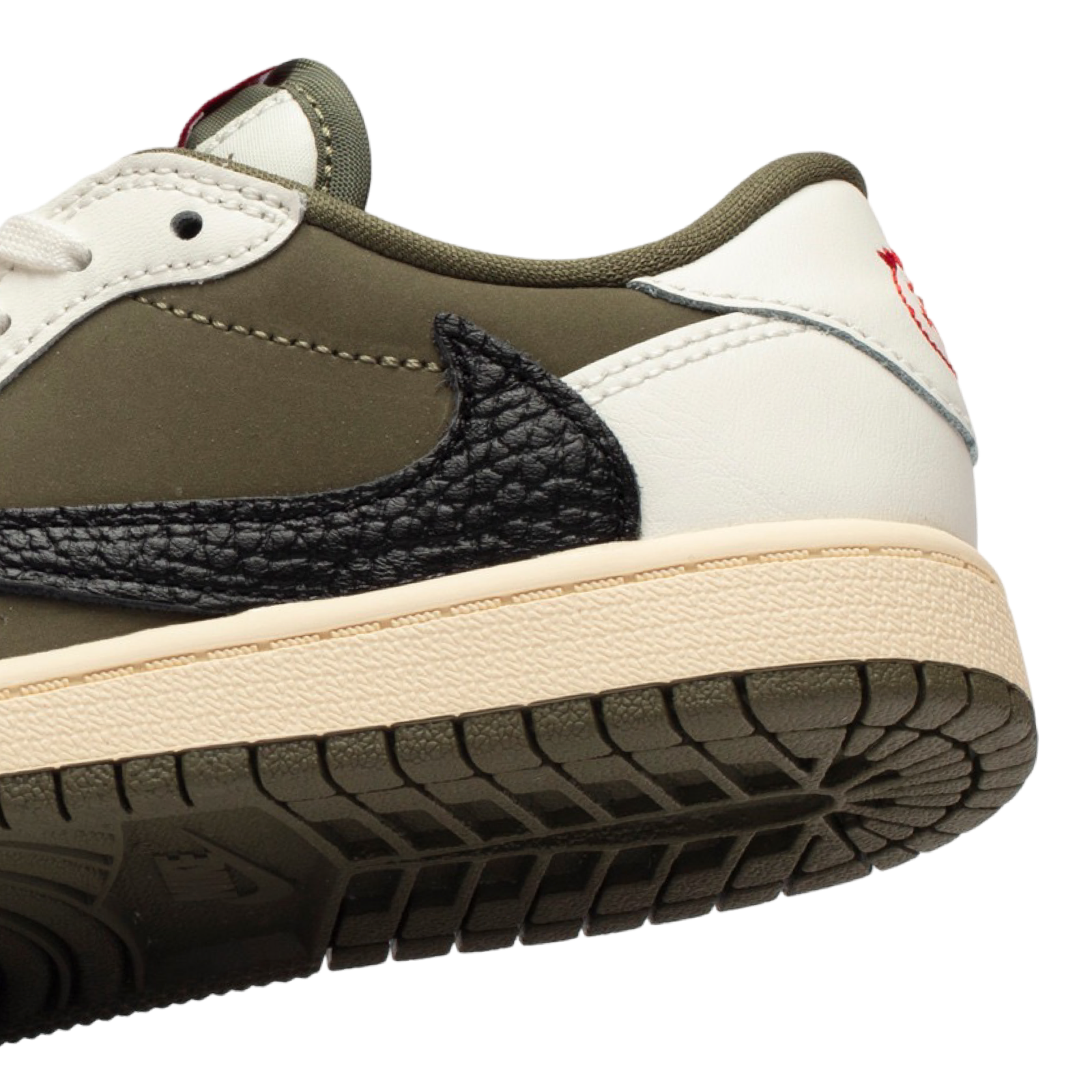 Travis Scott x Air Jordan 1 Low OG SP (PS) Kids Shoes - Medium Olive/Black/White - Stylish Sneakers for Boys & Girls - Perfect for School, Sports & Casual Wear