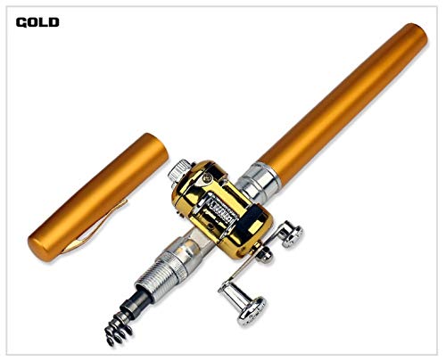 TOMYEUS Portable Telescopic Fishing Rod - Compact Pen-Style Foldable Mini Fishing Pole with Reel Wheel for Outdoor, River & Lake Fishing | Perfect for Travel, Camping & Backpacking