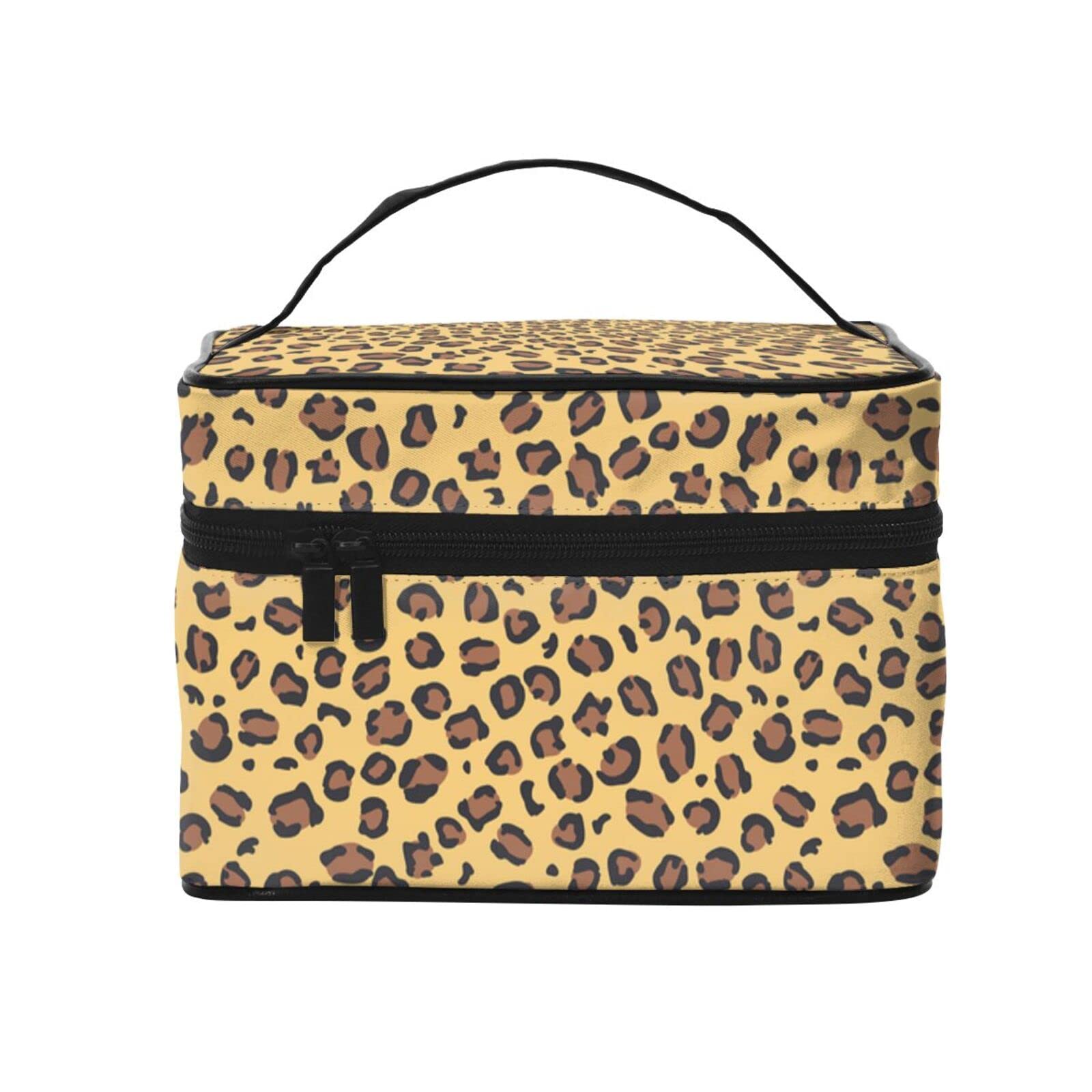 Travel Makeup Bag Large Leopard Print - Toiletry & Cosmetic Organizer for Brushes