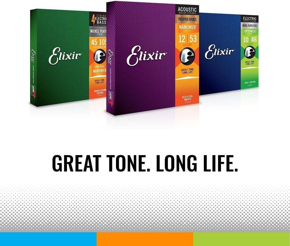 Elixir Electric Bass Strings with NANOWEB Coating - .130 Gauge, Long Scale for Enhanced Durability & Tone - Perfect for Rock, Jazz & Studio Recording