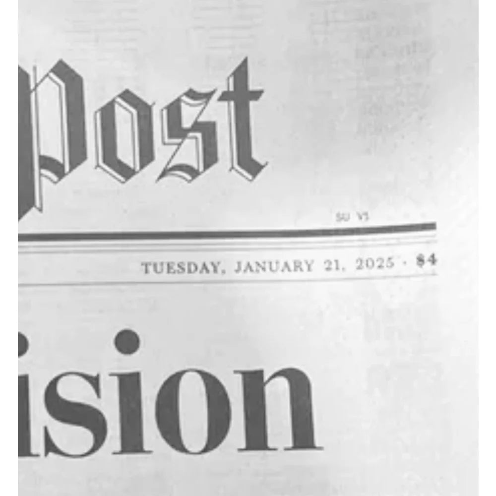 Donald Trump 2025 Presidential Inauguration Commemorative Framed Newspaper - Authentic Washington Post Collectible Edition - Perfect for Political Memorabilia Collections & Home Office Decor