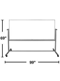 Luxor Reversible Magnetic Mobile Whiteboard 96x40 Inches - Double-Sided Dry Erase Board for Office, Classroom & Home Use - Perfect for Presentations, Teaching & Planning