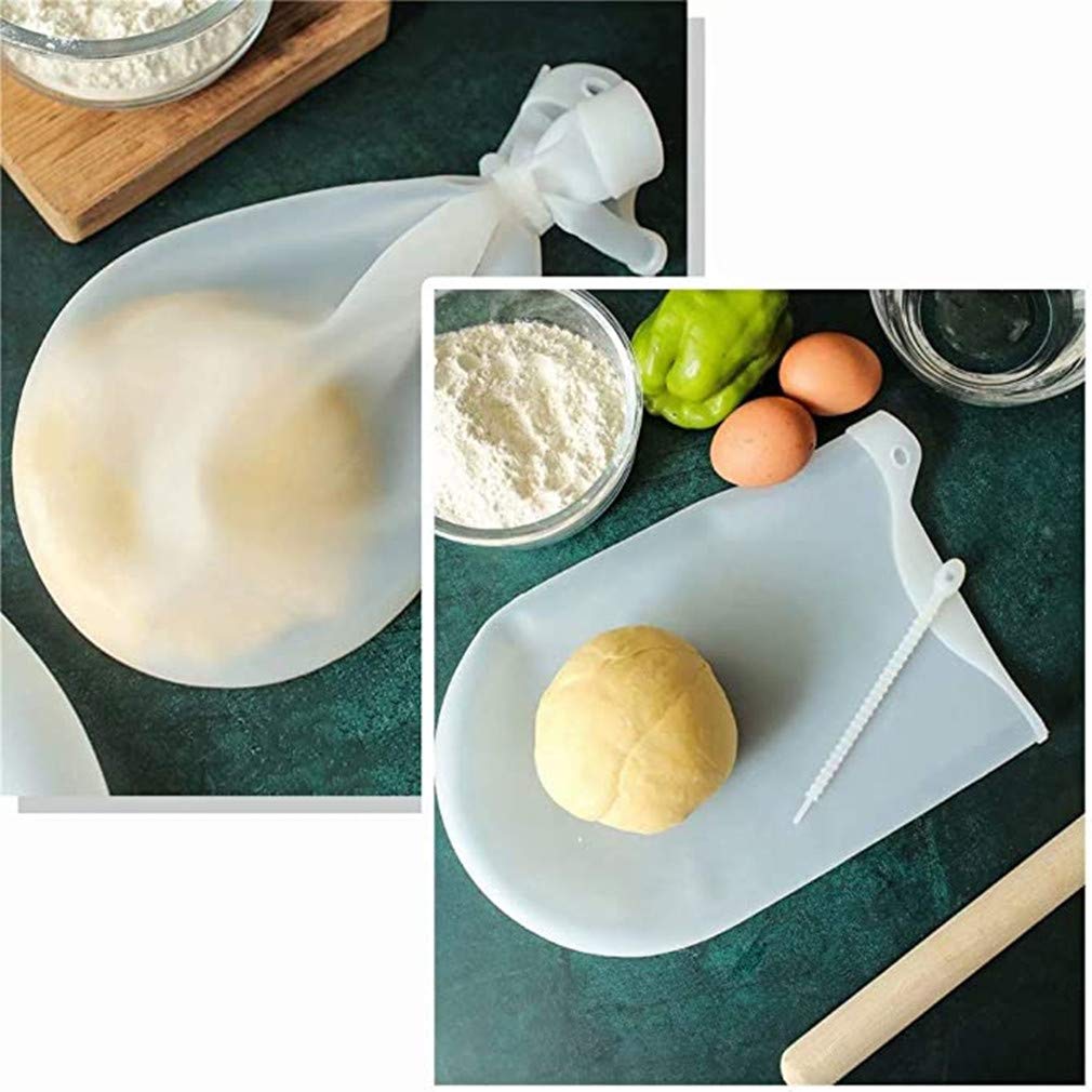 **Reusable Food-Grade Silicone Kneading Bag for Bread, Pastry, Pizza & Tortilla – 2 Pack Dough Mixing & Storage Bags – Perfect for Baking, Meal Prep & Leftovers**
