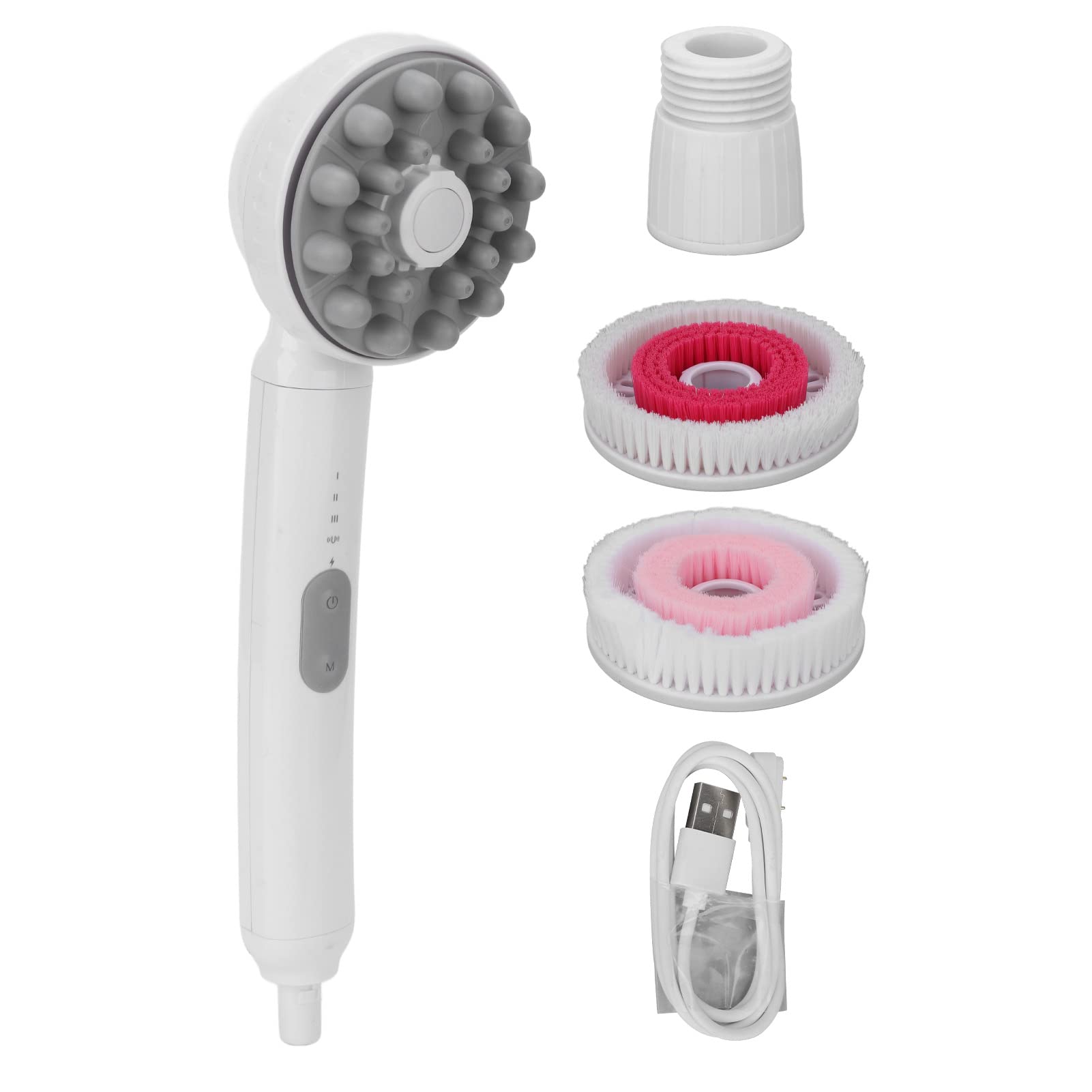 Electric Body Scrub Brush Set - Rechargeable Rotating Exfoliator & Massager for Smooth Skin - Perfect for Shower, Spa & At-Home Skincare Routine