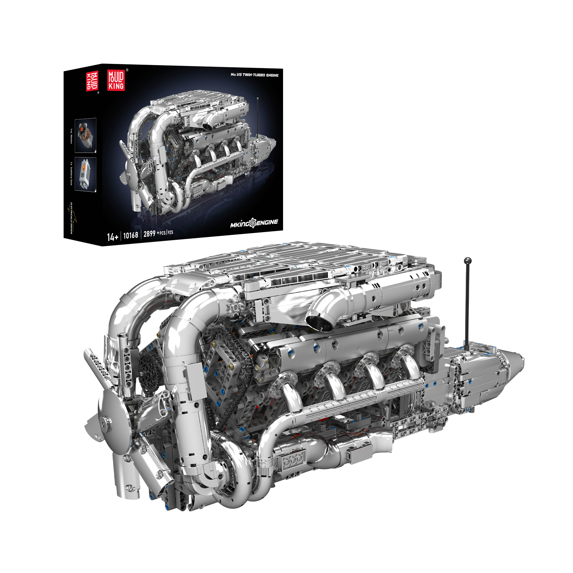 Mould King 10168 Motorized Hypercar W16 Engine & Gearbox Building Kit | 2,899 Pieces STEM Toy for Adults & Teens | Perfect for Car Enthusiasts & Model Collectors