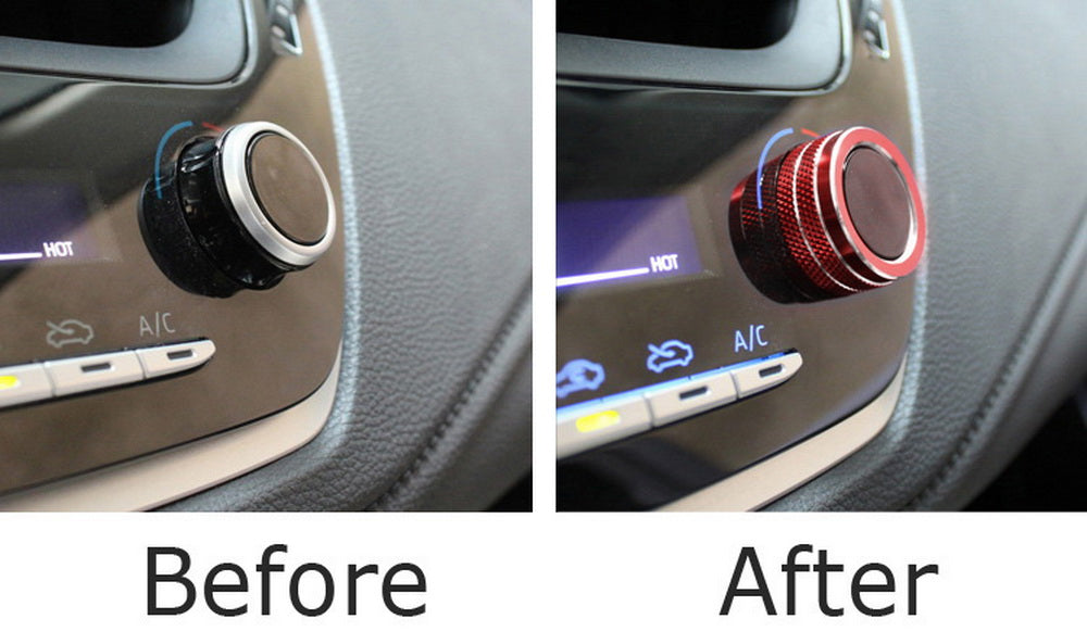 2PCS Red AC Climate Control Switch Knob Ring Covers for 2019+ Toyota Corolla Hatchback - Upgrade Interior & Protect Buttons (Perfect for Daily Driving & Car Enthusiasts)