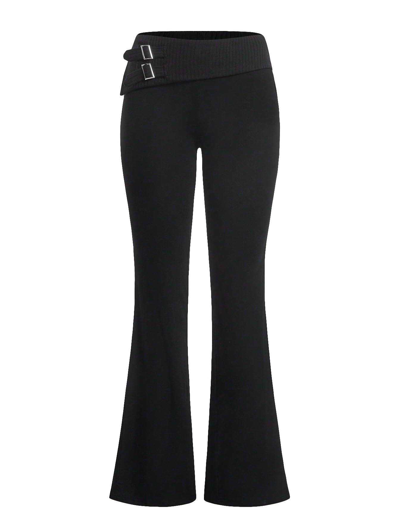 Verdusa Women's Casual Stretch Elastic Low Waist Flare Wide Leg Long Pants - Comfortable Lounge Pants for Work, Travel & Everyday Wear