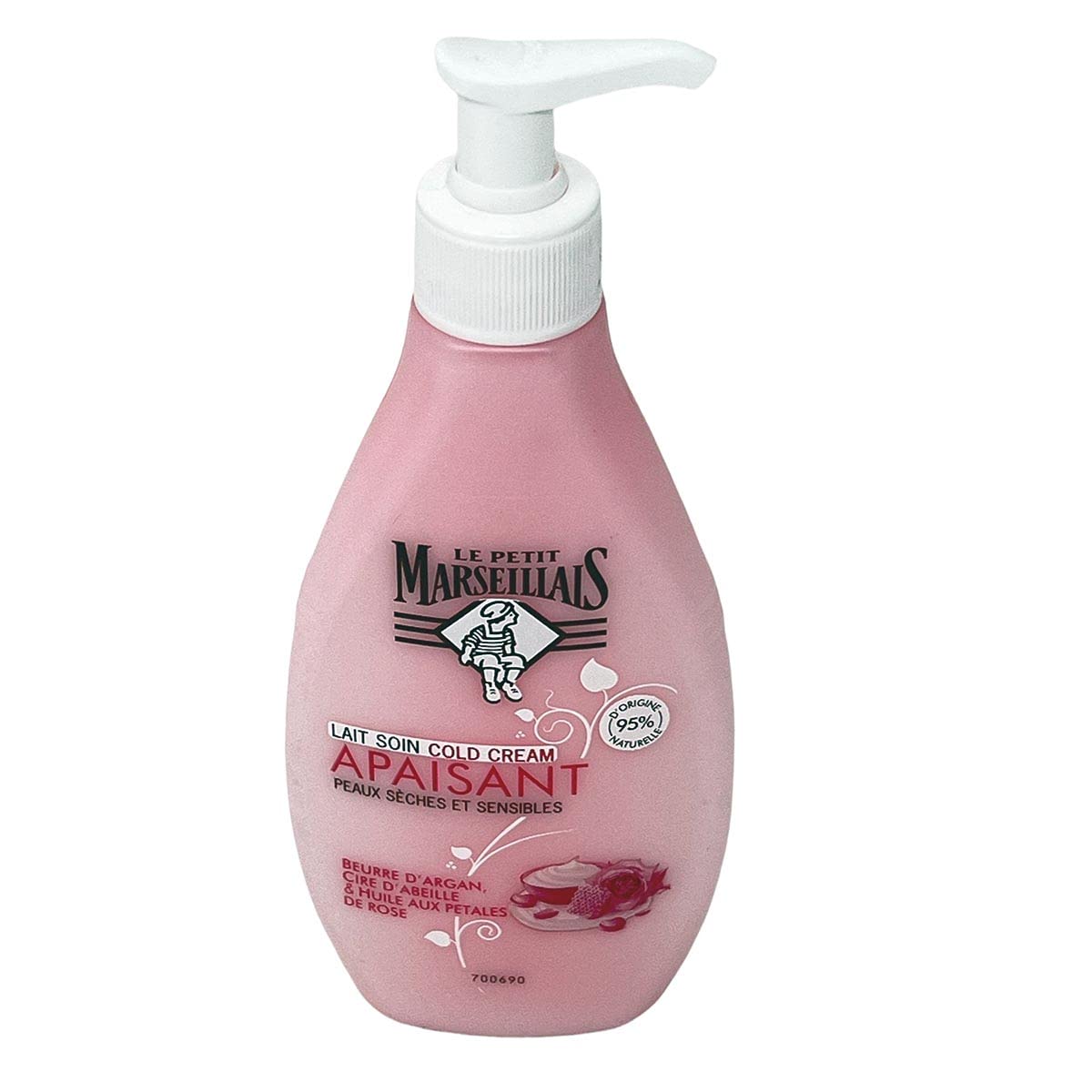 Le Petit Marseillais Milk Cold Cream with Argan Butter & Beeswax - 250ml | Nourishing Body Lotion with Rose Petal Oil for Dry Skin | Perfect for Daily Moisturizing & Nighttime Skincare Routine