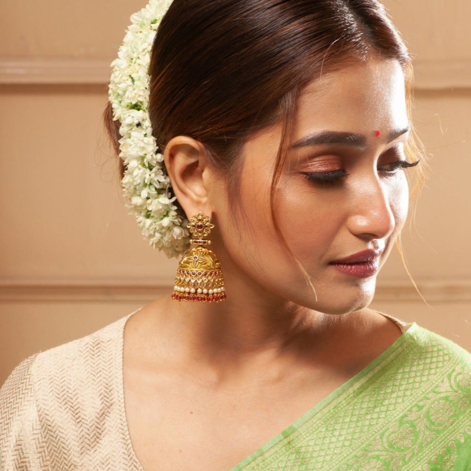 Antique Jhumki Earrings for Women - Traditional Indian Handmade Jewelry - Perfect for Weddings, Parties & Festive Occasions