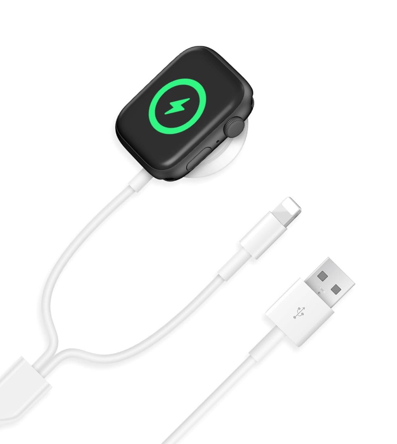 Upgraded 2-in-1 Smart Watch & Phone Charger - Compatible with Apple Watch Series 1-9 & iPhone 14/13/12/11 - 3.9ft Fast Charging Cable for Home, Office & Travel Use