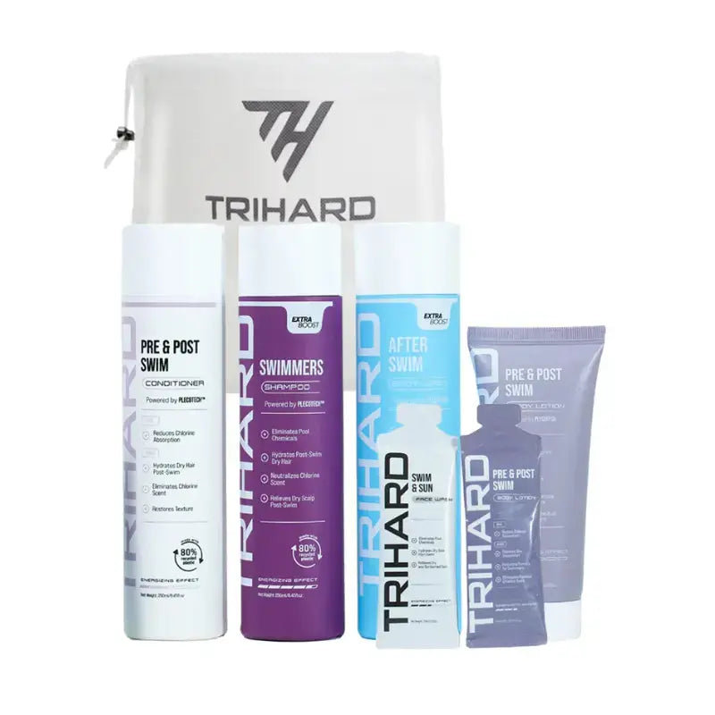 Swimmer Skin Care Combo Set - Pre & Post Swim Body Wash & Hair Care Bundle for Athletes | Chlorine Removal & Moisturizing for Pool & Beach Swimming