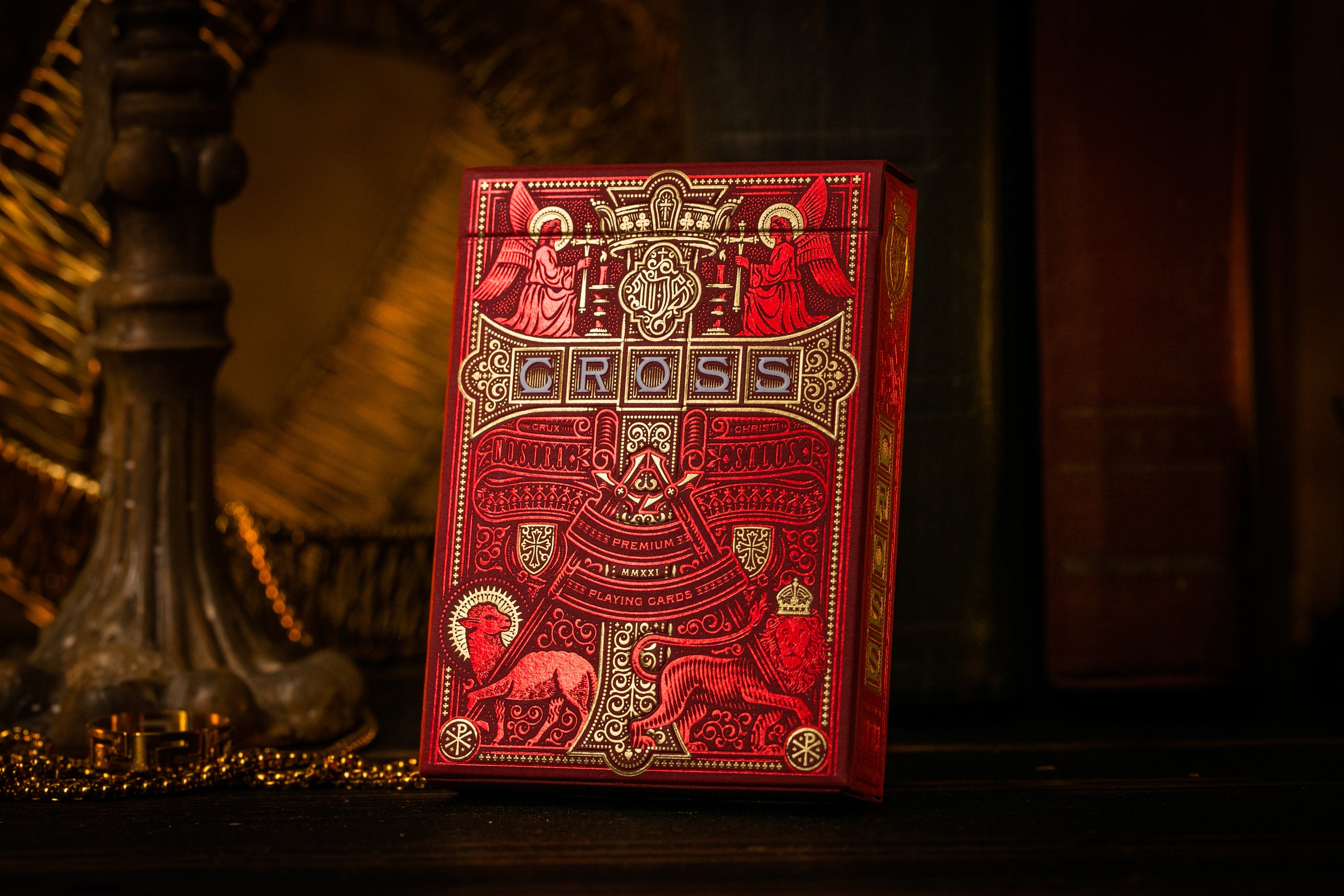 Premium The Cross Playing Cards - Maroon Martyrs Edition | Elegant & Durable Deck for Poker, Magic Tricks & Collectors | Perfect for Game Nights, Gifts & Cardistry
