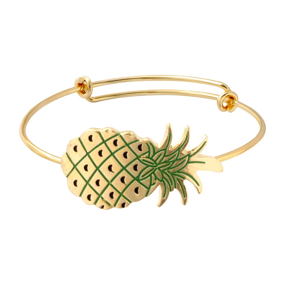Stylish Pineapple Charm Bracelet for Women - Tropical Fruit Jewelry Accessory - Perfect for Summer, Beach, and Vacation Outfits