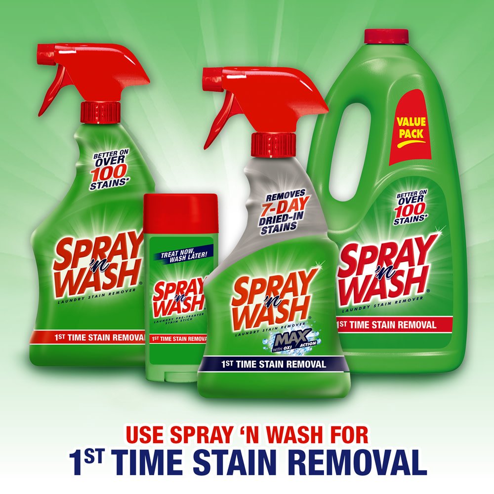 Spray 'n Wash Pre-Treat Laundry Stain Remover Stick - 3 oz | Fast-Acting Stain Treatment for Clothes | Perfect for Grass, Grease, Food & Wine Stains | Pack of 1