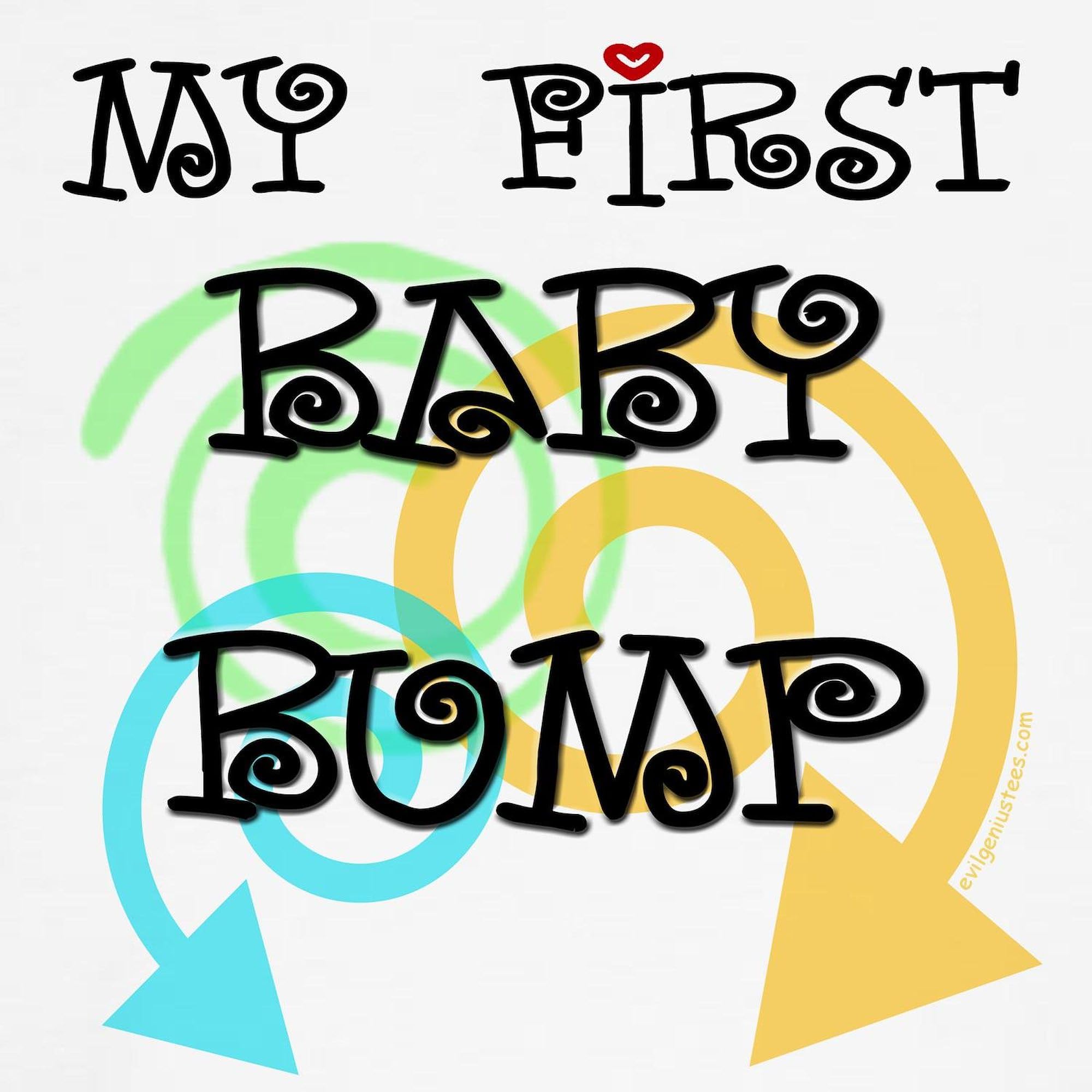 Cute First Baby Bump Pregnancy Maternity T-Shirt for Women - Ruched Side Design for Comfort - Perfect for Announcements, Baby Showers & Maternity Photos