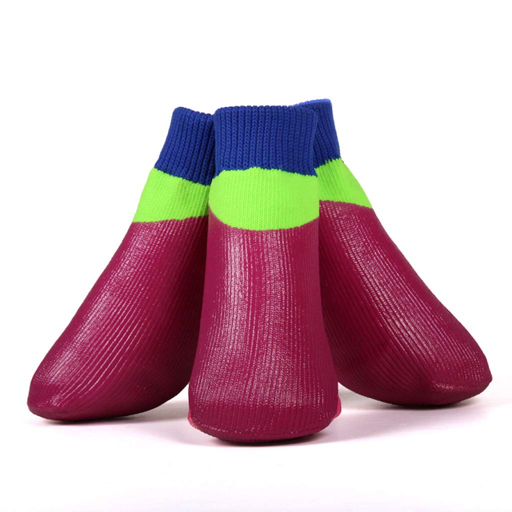 4Pcs Anti-Slip Dog Socks - Waterproof Pet Boots with Traction Control, Warm & Soft Paw Protectors for Small Medium Large Dogs - Perfect for Winter Walks, Snow & Hard Surfaces