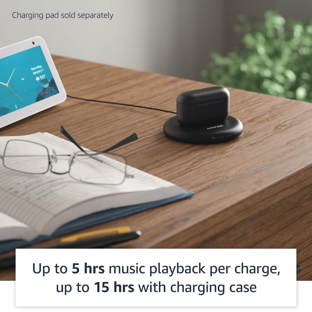 Amazon Echo Buds (2023 Newest Model) - Wireless Bluetooth Earbuds with Active Noise Cancellation, Alexa Built-in & Wireless Charging Case - Glacier White - Perfect for Commuting, Workouts & Travel