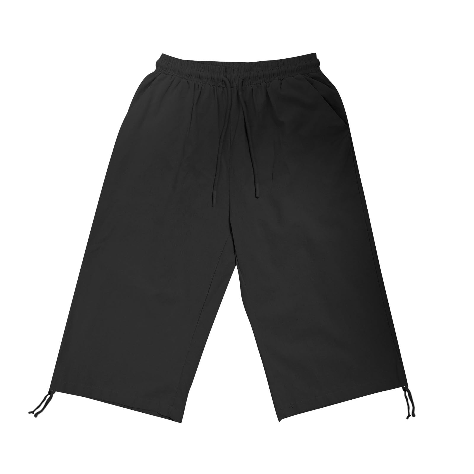 Women's Linen Shorts - Cotton Bermuda Drawstring Waist with Pockets for Summer Beach