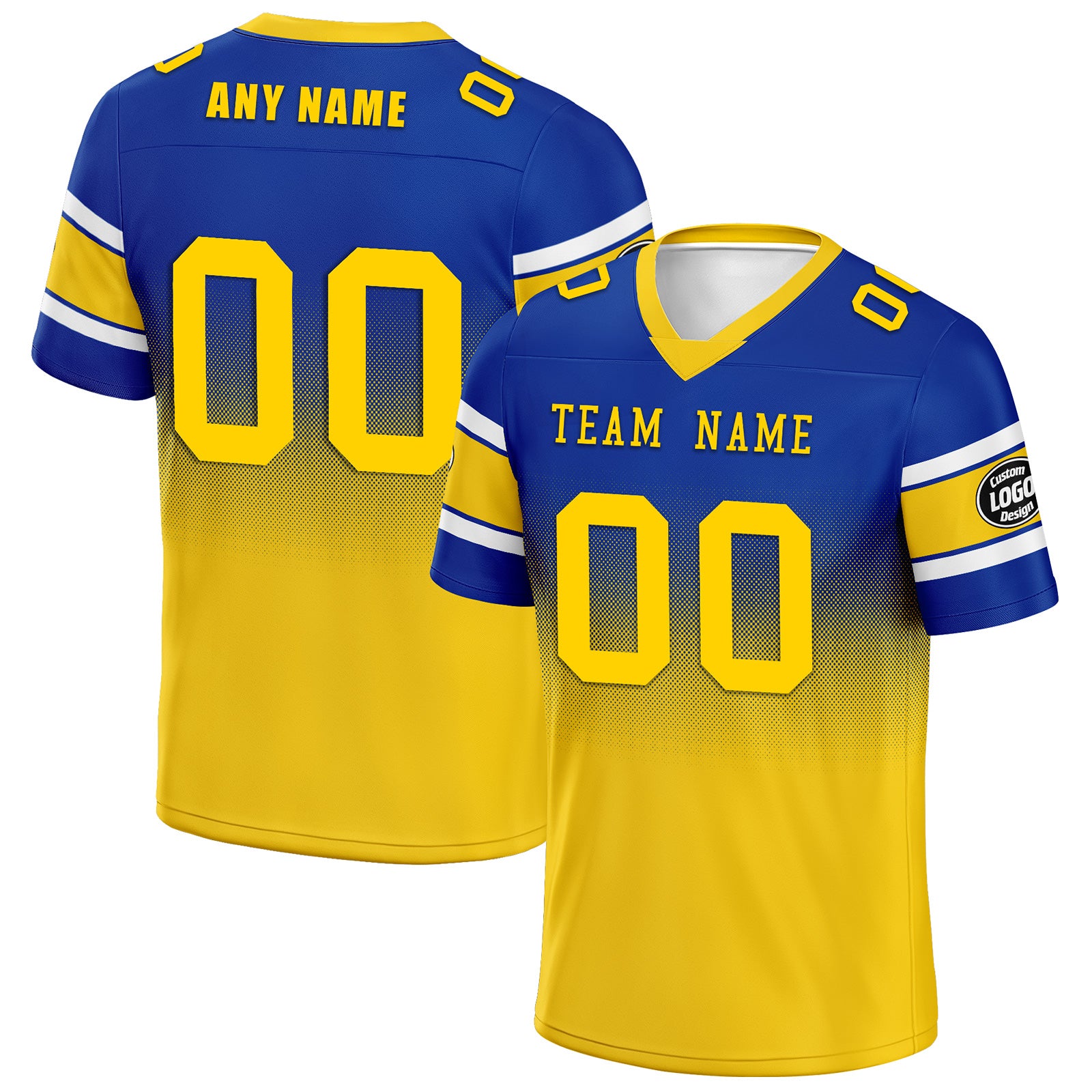 Custom Blue & Yellow Los Angeles Personalized Authentic Football Jersey FBJ02 D020249 - Perfect for Game Day, Fan Events & Sports Enthusiasts