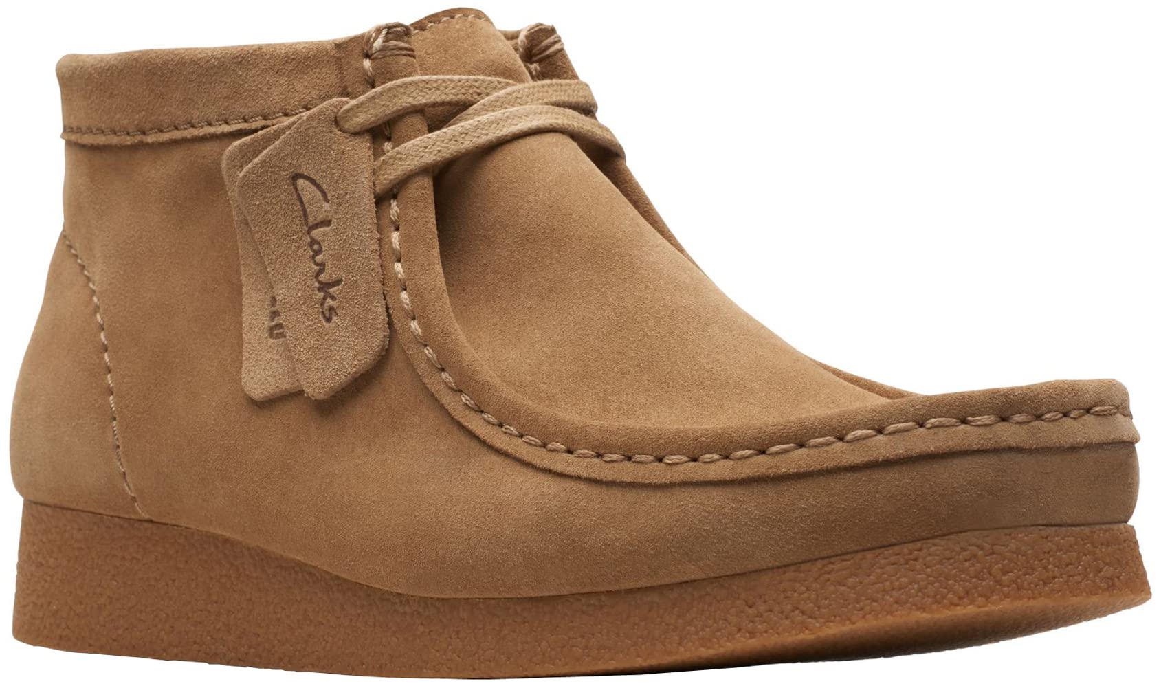 Clarks Men's WallabeeEVO Chukka Boot - Dark Sand Suede Casual Shoes Size 7 | Comfortable Slip-On Ankle Boots for Everyday Wear & Outdoor Activities