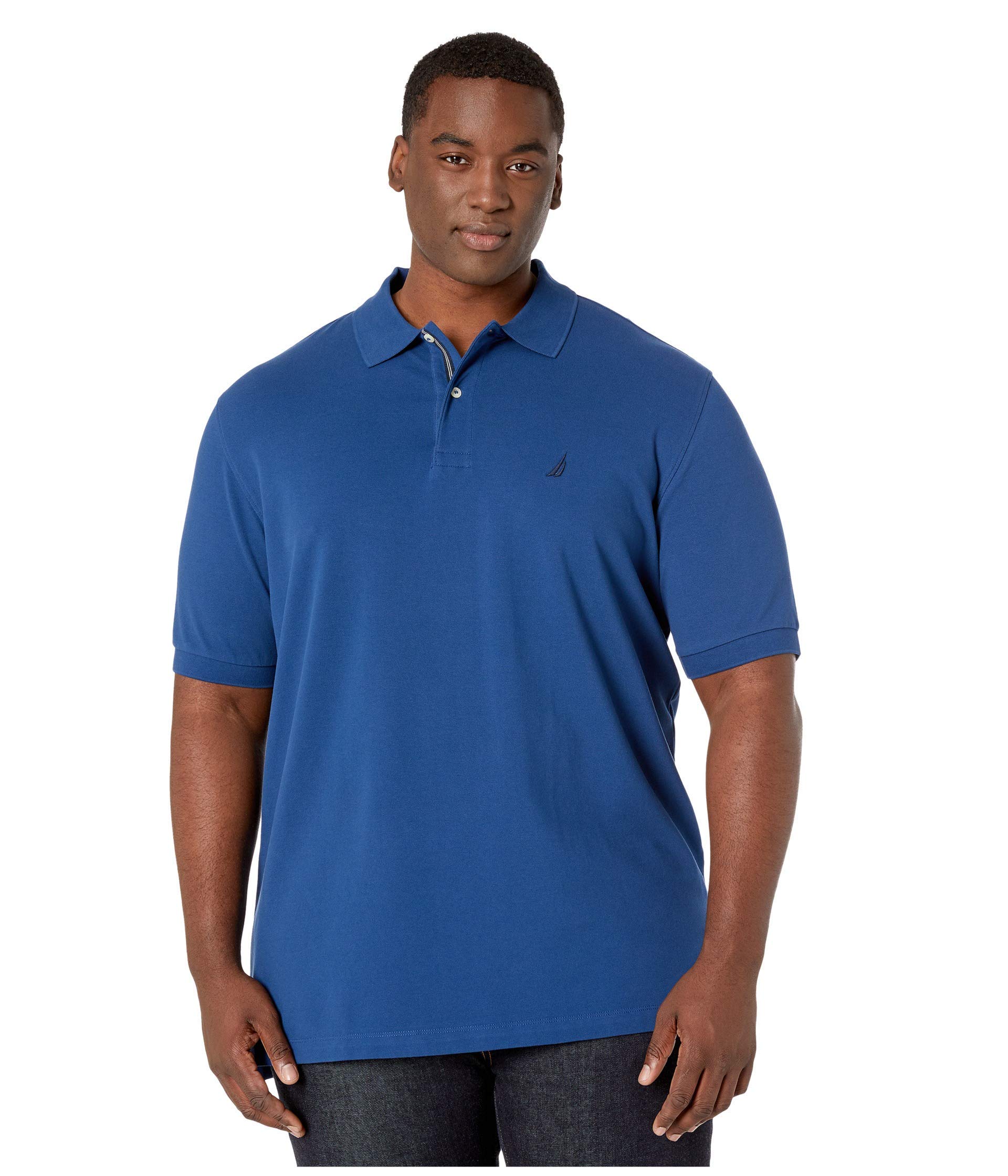 Nautica Men's Big & Tall Short Sleeve Stretch Solid Deck Polo Shirt - Comfortable Casual Wear for Boating, Golf & Summer Outings
