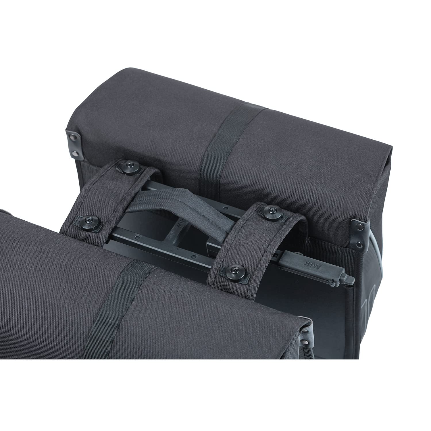 Basil Double Bicycle Pannier Bag Forte MIK Black - 35L Waterproof Bike Storage for Commuting & Touring | Perfect for Groceries, Work Gear & Outdoor Adventures
