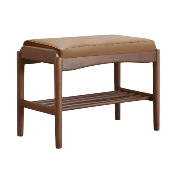 Solid Black Walnut Wood Shoe Bench - Durable Entryway Stool for Shoe Changing & Home Decor | Perfect for Hallway, Bedroom & Mudroom Organization