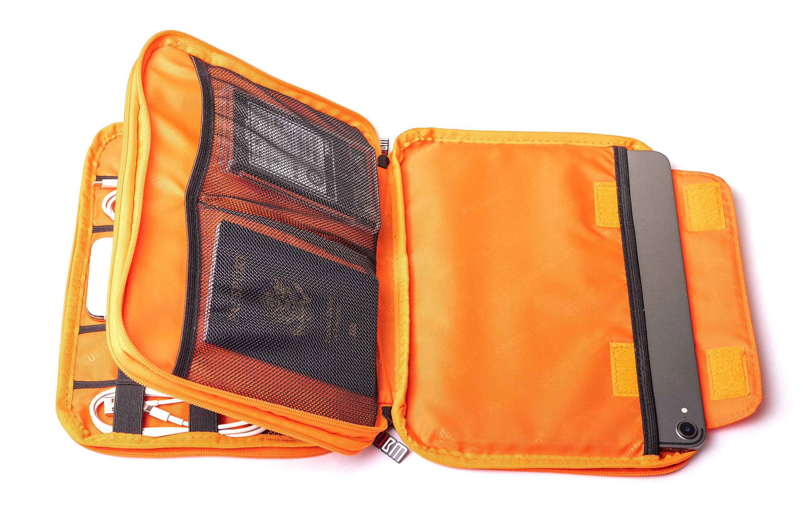 3-Layer Electronics Organizer Travel Case for Tablets, Cables & Chargers - XL Size Fits 10