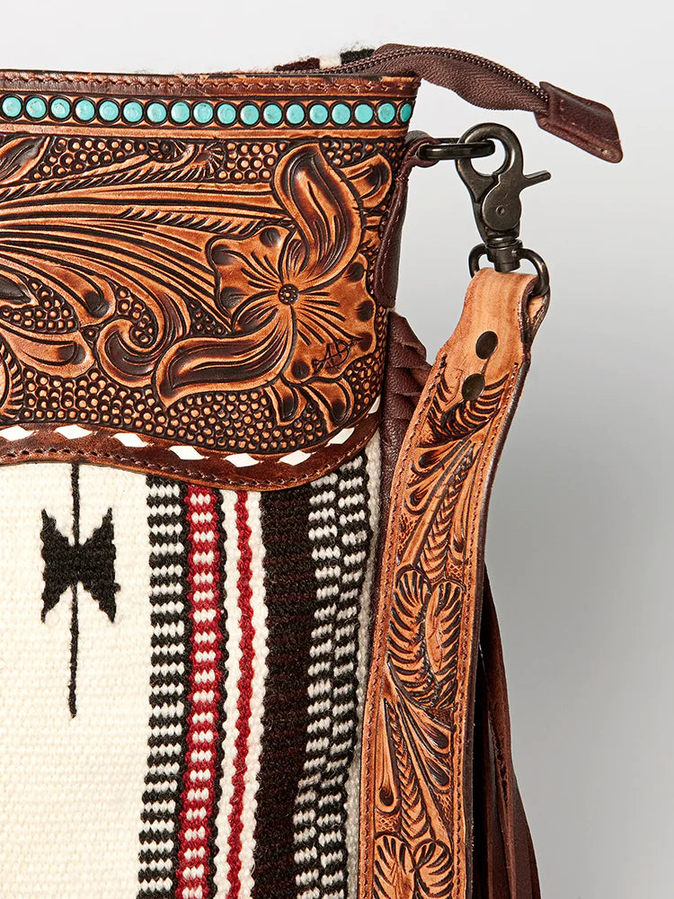 American Darling Blanket Tooled Crossbody Bag - Stylish & Durable Leather Purse for Women - Perfect for Travel, Shopping & Everyday Use