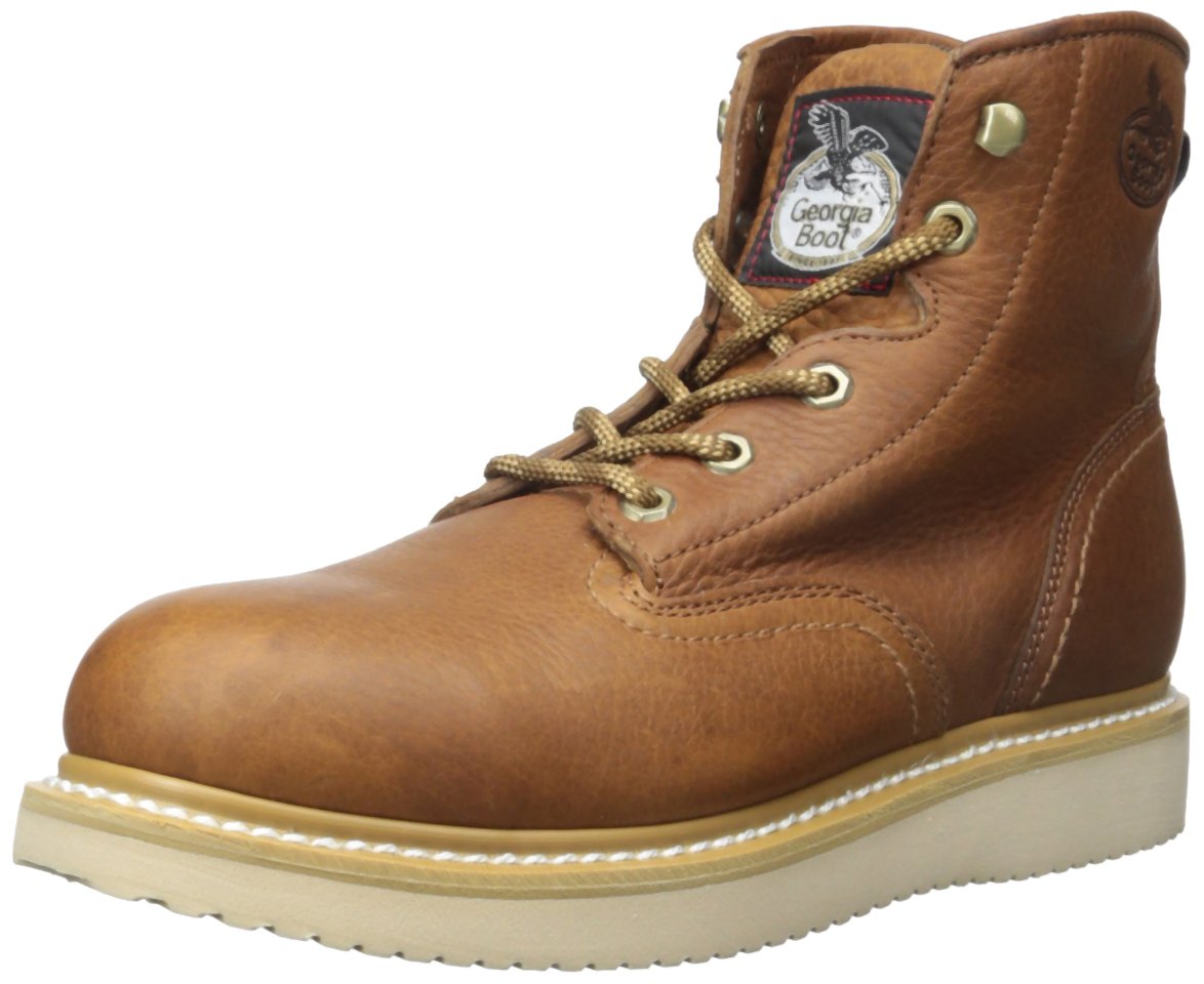 Georgia Men's Wedge Farm & Ranch Boots G6342 - Durable Work Boots for Farming, Construction & Outdoor Activities - Comfortable Slip-Resistant Work Shoes for Men