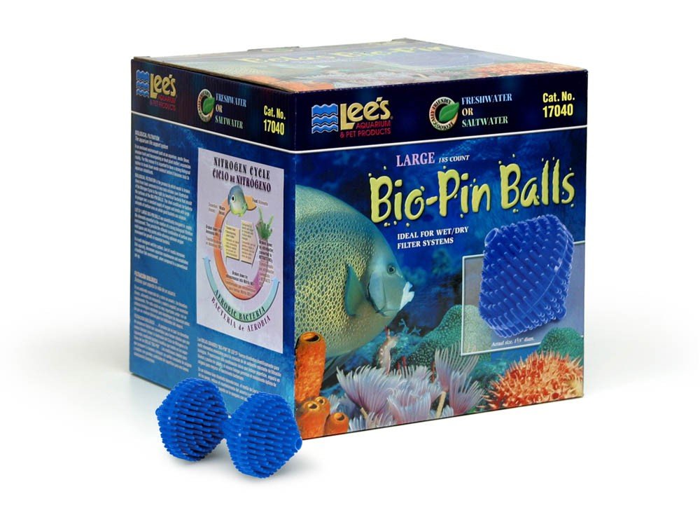 Lee's Pet Products ALE17040 185 Count 2.5-Gallon Bio-Pin Ball Filter Media for Aquarium - Large Size Biological Filter Balls for Fish Tank, Pond & Water Filtration System - Promotes Beneficial Bacteria Growth for Clean & Healthy Water