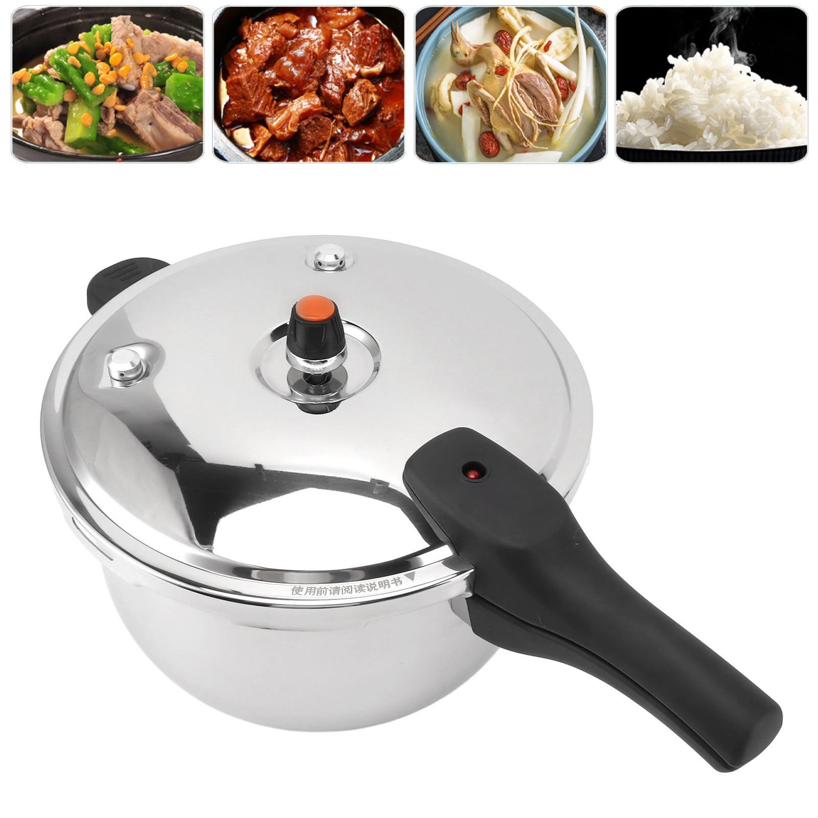 Ciciglow 2L Stainless Steel Pressure Cooker - Fast Cooking Pot with Safety Valve, Multi-Functional & Intelligent Design - Compatible with Induction Cooktops & Gas Stoves - Perfect for Home Cooking, Meal Prep & Camping