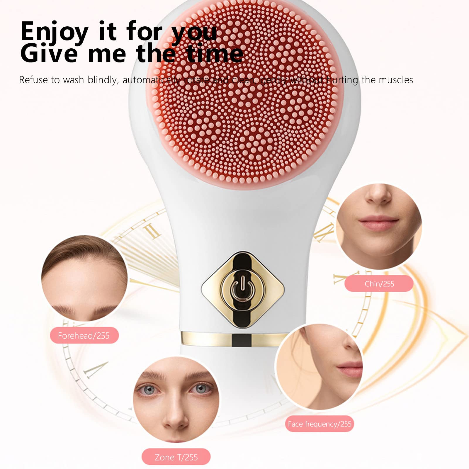 3-in-1 Waterproof Facial Cleansing Brush with 3 Heads - Exfoliate & Massage for Deep Cleansing | Spa & Travel Use