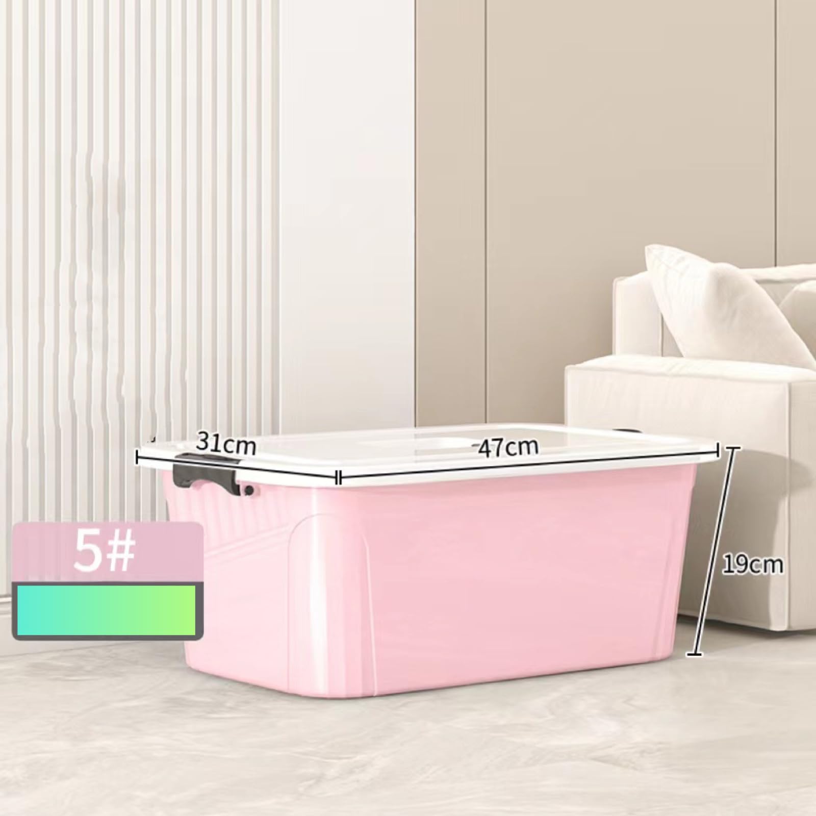 Stackable Plastic Storage Boxes - Durable & Portable Thick Plastic Containers for Clothes, Toys & Organizing | Perfect for Home, Office & Kids Room Storage