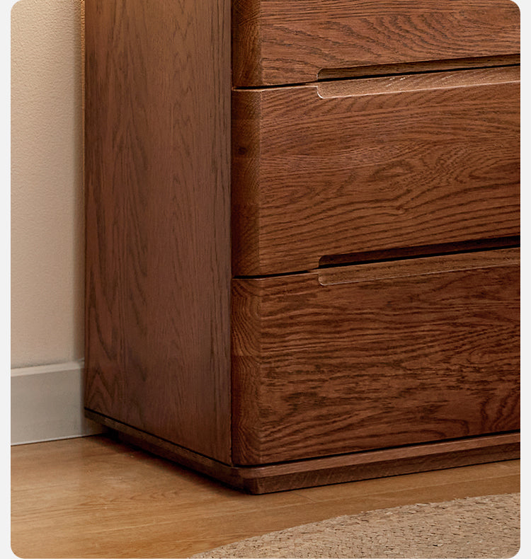 Solid Oak Wood Nightstand with Lock - Stylish and Secure Bedside Table for Bedroom Decor