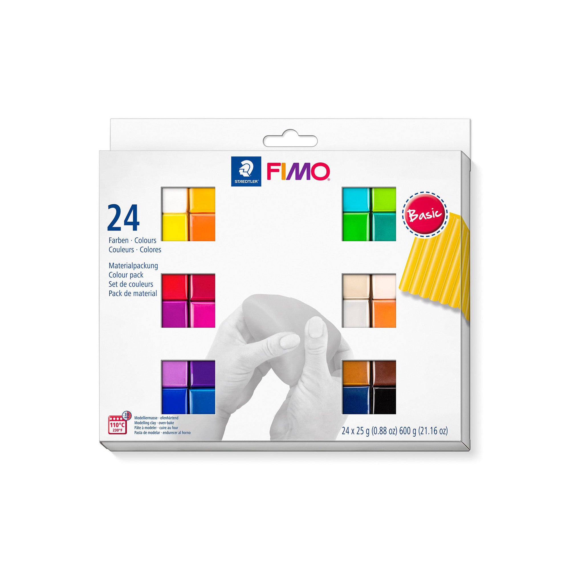 24 Piece FIMO® Soft Polymer Clay Set - Vibrant Basic Colors for DIY Crafts, Jewelry Making & Sculpting - Perfect for Artists, Kids & Hobbyists