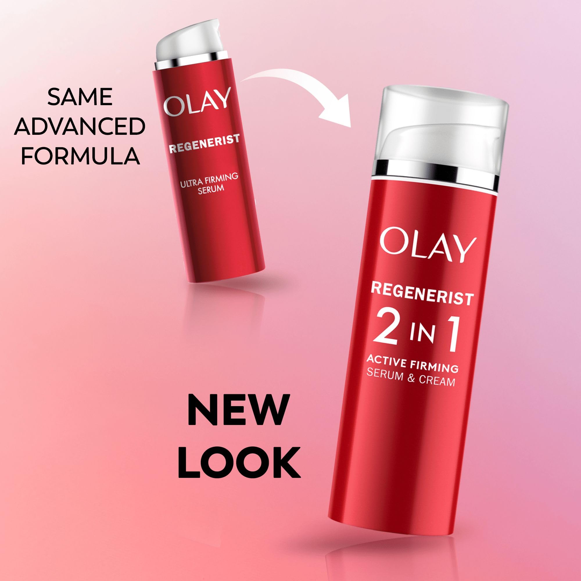 Olay Regenerist Day Face Cream & Serum - 2-in-1 Anti-Wrinkle & Firming Moisturizer with Niacinamide & Peptides for Hydration & Renewal | Lightweight 50ml | Perfect for Daily Anti-Aging Skincare Routine & Travel