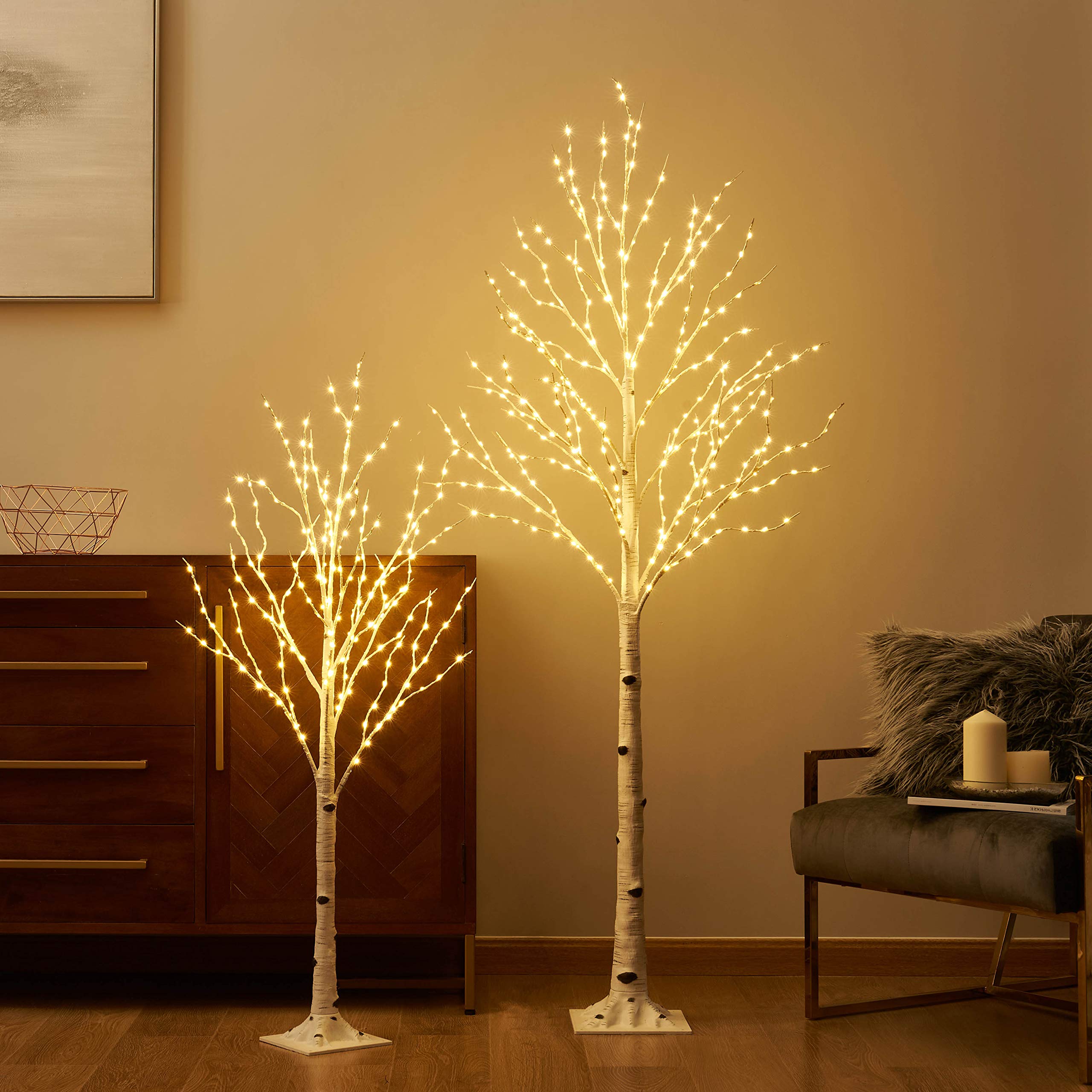 LITBLOOM 4FT & 6FT LED Lighted Birch Twig Tree with 200-330 Fairy Lights - Indoor/Outdoor Christmas Decor for Home, Party, Wedding, Garden & Holiday Decoration