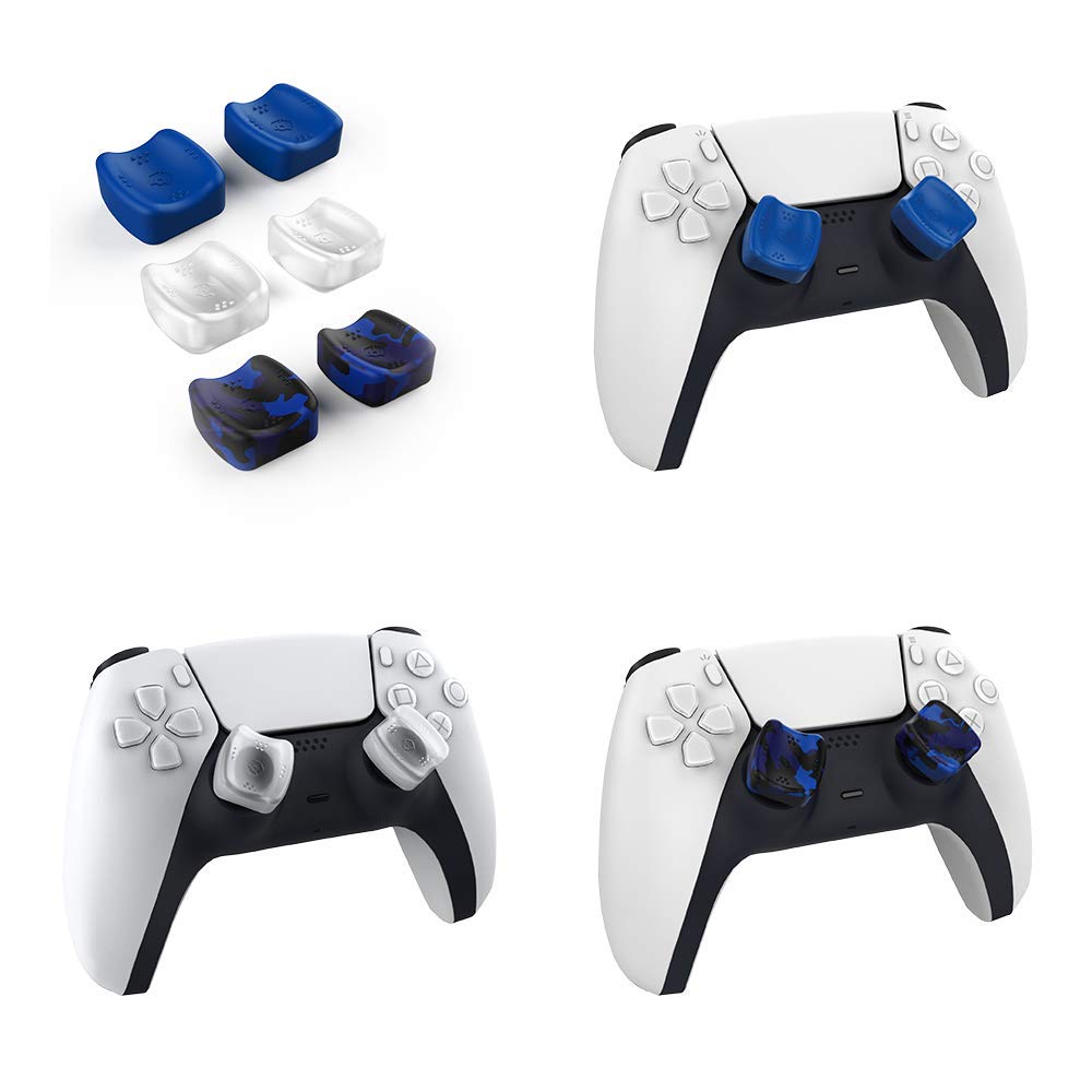 Gioteck STG PS5 Silicone Thumb Grips for Playstation 5 Controller - Non-Slip, Enhanced Grip & Aim Assist - Blue (Perfect for FPS Gaming & Long Play Sessions)