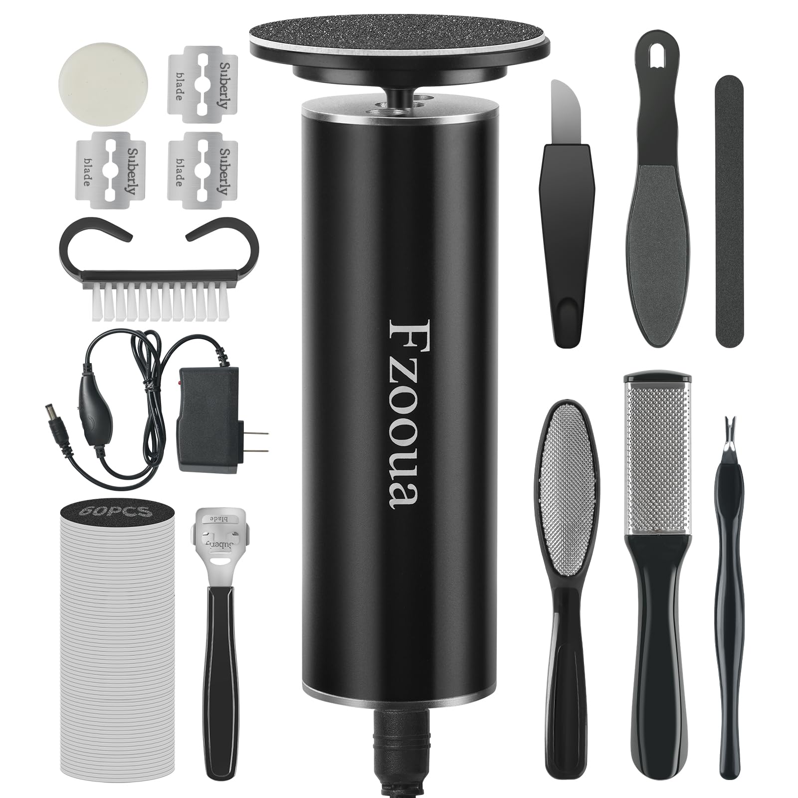 Electric Callus Remover for Feet - Professional Pedicure Kit with 60 Sandpaper Pads & Adjustable Speed - Cracked Skin & Dead Skin Removal - Perfect for Home Spa, Salon & DIY Foot Care