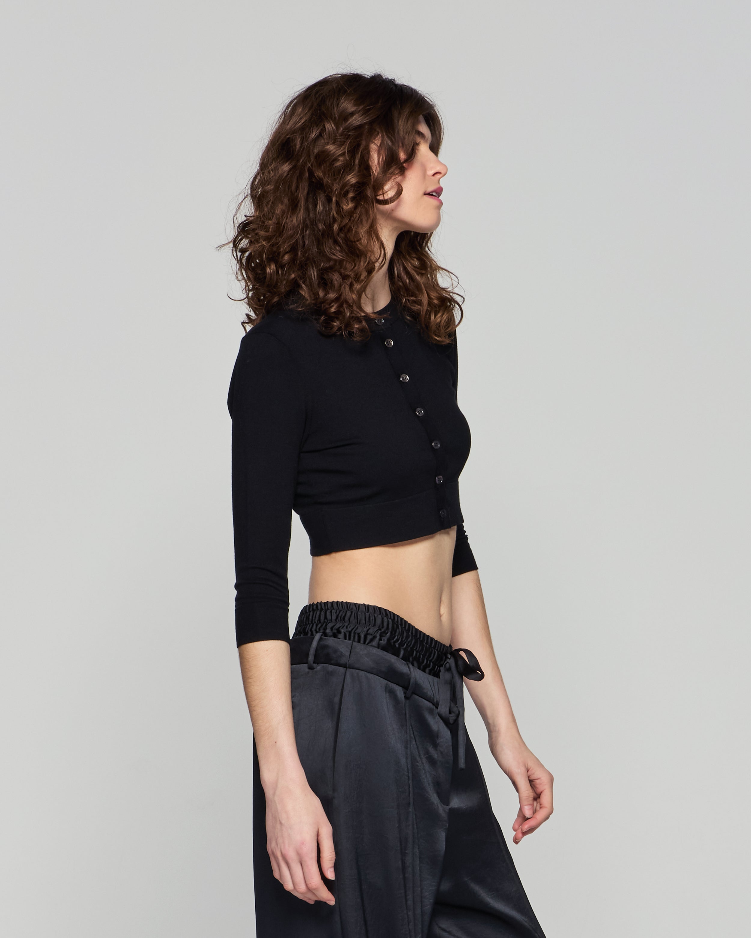 Black Fitted Cropped Cardigan for Women | Slim Fit Short Sweater | Perfect for Layering, Office Wear & Casual Outfits