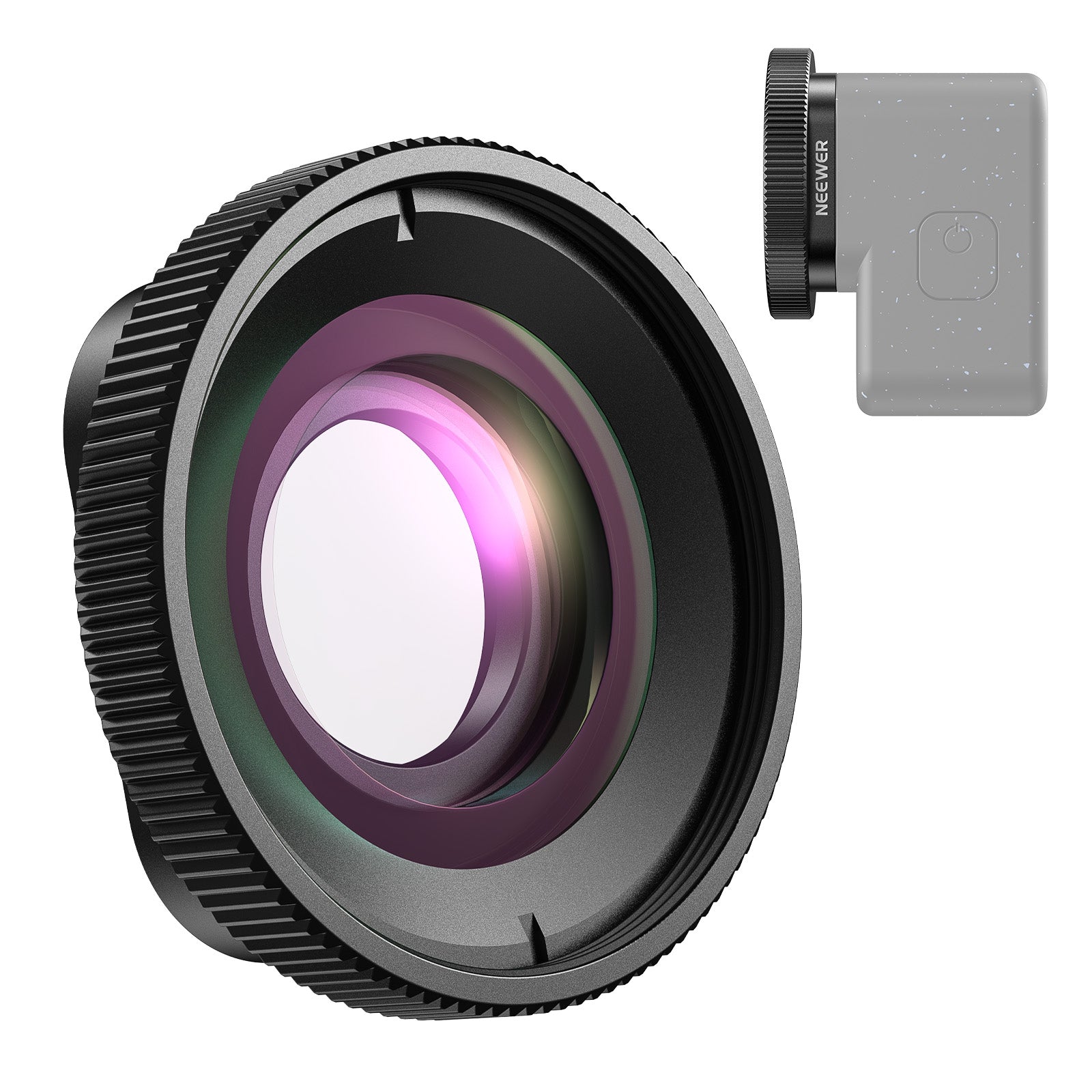 NEEWER LS 65 2X Magnification Lens for GoPro Hero 13/12/11/10/9 - Wide Angle & Macro Photography Accessory for Action Camera - Perfect for Underwater, Travel, and Sports Videography