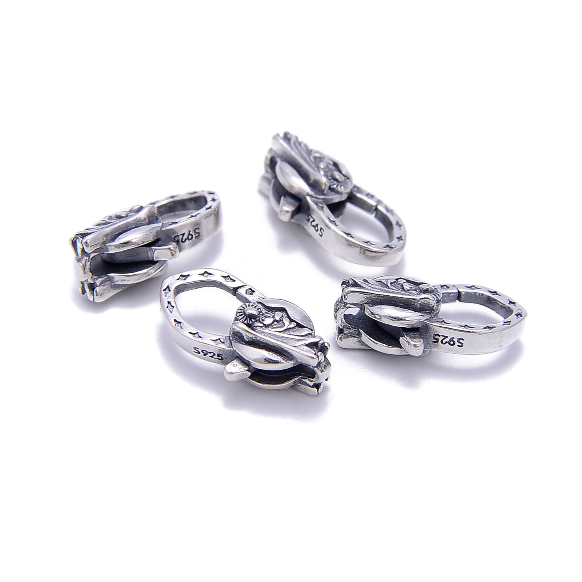925 Sterling Silver Jesus Clasp - Anti-Tarnish Religious Jewelry Findings (8x16mm, 2 Pcs/Bag) for Cross Necklaces, Rosaries & DIY Jewelry Making