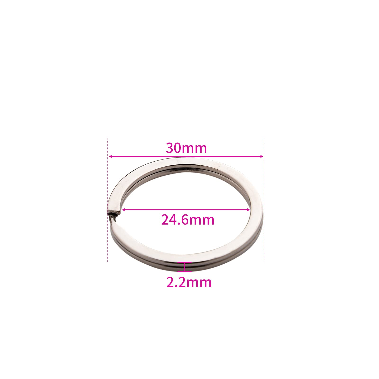 20 Pack Silver Key Rings - 1-1/5 Inch Metal Keychains for Home, Car & Office Keys