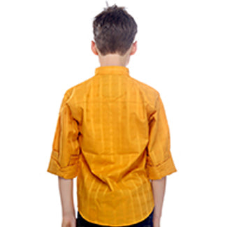 Preppy Yellow Mandarin Collar Cotton Shirt for Women | Vintage Style Button Down Blouse | Casual Office Wear & Spring Outfits