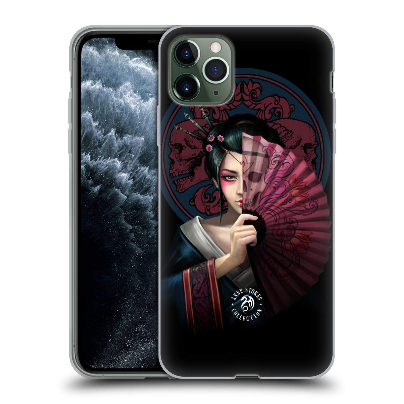 Anne Stokes Geisha Oriental Skull iPhone 11 Pro Max Case - Officially Licensed Soft Gel Phone Cover for Apple iPhone 11 Pro Max - Perfect for Anime Fans, Gothic Style Lovers & Unique Fashion Accessories