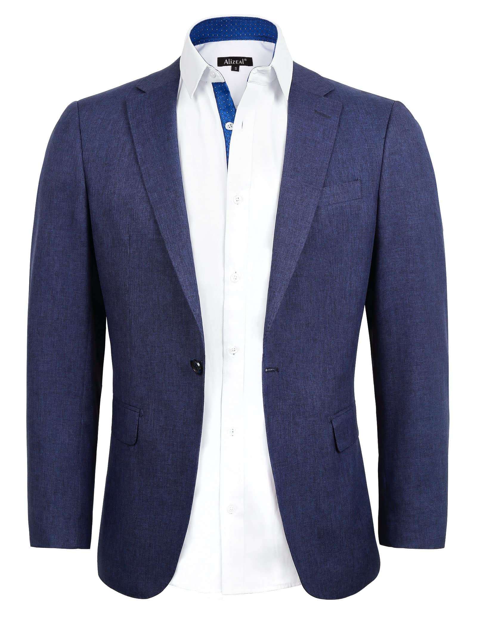 Alizeal Men's Casual Suit Jacket - Slim Fit One Button Blazer for Business, Wedding & Office - Lightweight Sports Coat for Formal & Smart Casual Outfits